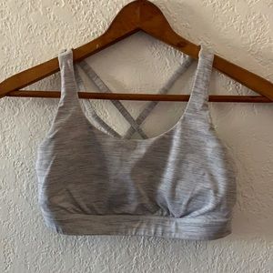 White striped sports bra